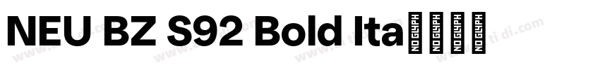 NEU BZ S92 Bold Ita字体转换
